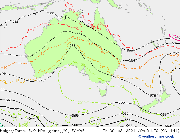 Z500/Rain (+SLP)/Z850 ECMWF Do 09.05.2024 00 UTC