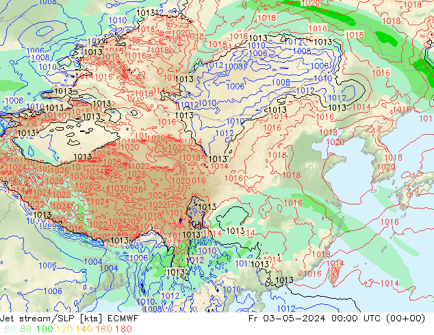 高速氣流/地面气压 ECMWF 星期五 03.05.2024 00 UTC