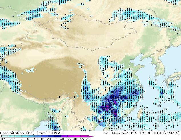 Z500/Rain (+SLP)/Z850 ECMWF 星期六 04.05.2024 00 UTC