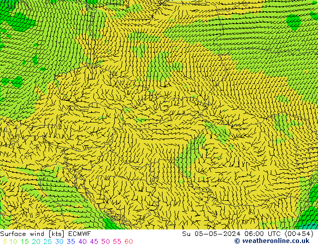 Vent 10 m ECMWF dim 05.05.2024 06 UTC