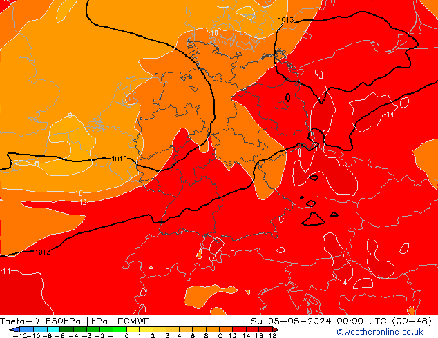 Theta-W 850hPa ECMWF zo 05.05.2024 00 UTC