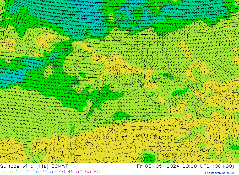 Bodenwind ECMWF Fr 03.05.2024 00 UTC