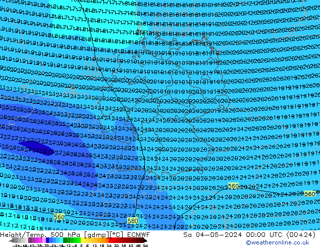 Z500/Rain (+SLP)/Z850 ECMWF so. 04.05.2024 00 UTC