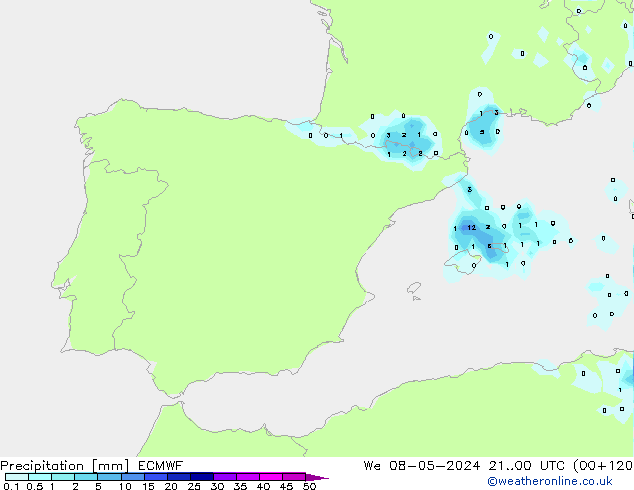 Niederschlag ECMWF Mi 08.05.2024 00 UTC