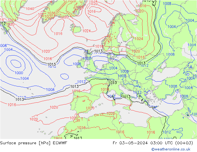 Bodendruck ECMWF Fr 03.05.2024 03 UTC