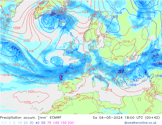 Toplam Yağış ECMWF Cts 04.05.2024 18 UTC