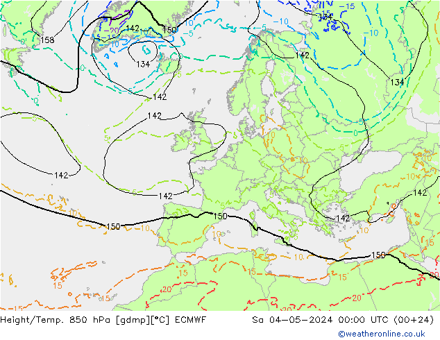 Hoogte/Temp. 850 hPa ECMWF za 04.05.2024 00 UTC