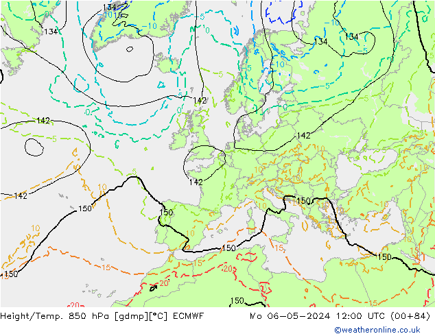 Z500/Rain (+SLP)/Z850 ECMWF lun 06.05.2024 12 UTC