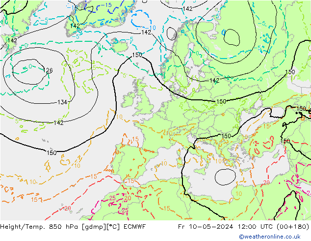 Z500/Rain (+SLP)/Z850 ECMWF Sex 10.05.2024 12 UTC