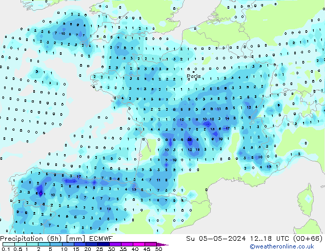 Z500/Rain (+SLP)/Z850 ECMWF Dom 05.05.2024 18 UTC