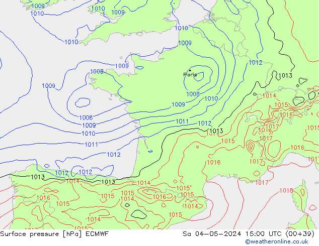 pression de l'air ECMWF sam 04.05.2024 15 UTC