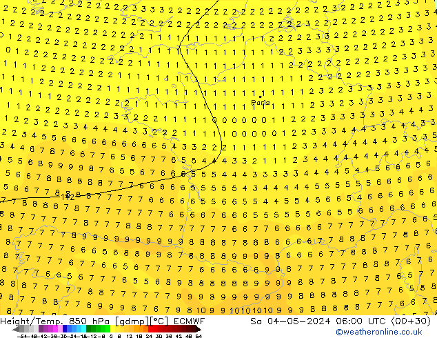 Z500/Rain (+SLP)/Z850 ECMWF sam 04.05.2024 06 UTC