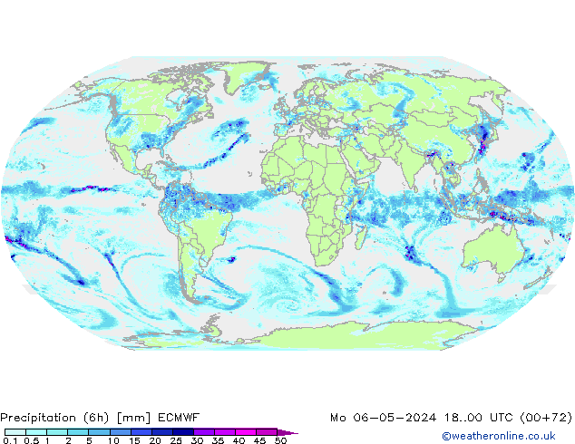 Z500/Rain (+SLP)/Z850 ECMWF lun 06.05.2024 00 UTC