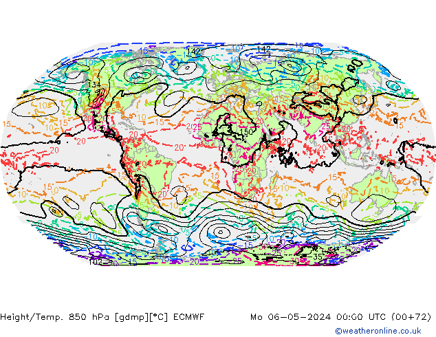 Z500/Rain (+SLP)/Z850 ECMWF lun 06.05.2024 00 UTC