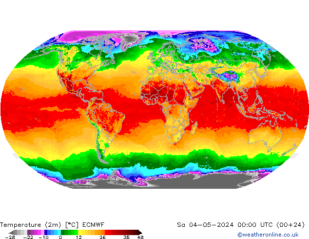 température (2m) ECMWF sam 04.05.2024 00 UTC