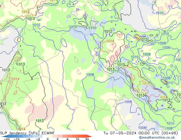 Tendenza di Pressione ECMWF mar 07.05.2024 00 UTC