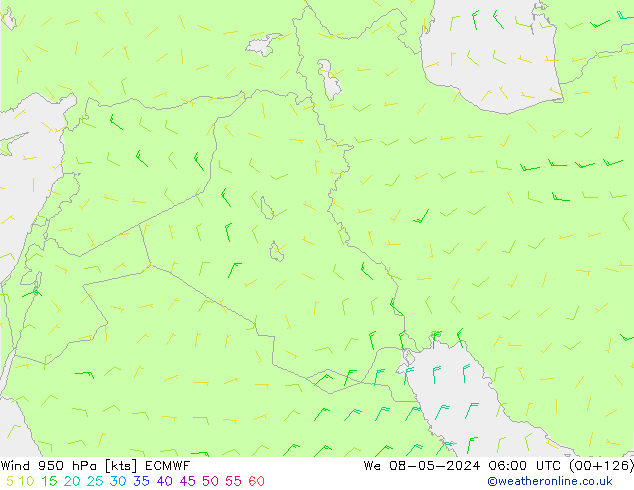 ветер 950 гПа ECMWF ср 08.05.2024 06 UTC