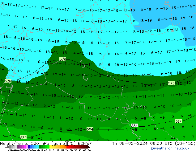 Z500/Rain (+SLP)/Z850 ECMWF gio 09.05.2024 06 UTC