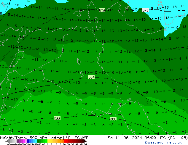 Z500/Rain (+SLP)/Z850 ECMWF Sa 11.05.2024 06 UTC