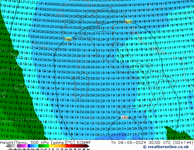 Height/Temp. 500 hPa ECMWF Do 09.05.2024 00 UTC