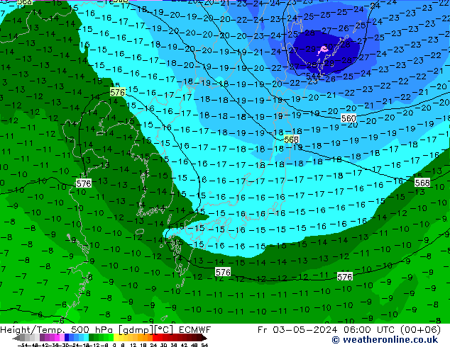 Z500/Rain (+SLP)/Z850 ECMWF Sex 03.05.2024 06 UTC