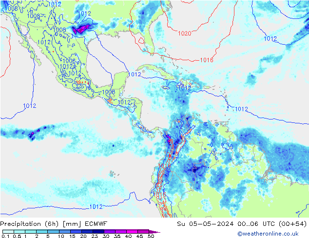 Z500/Rain (+SLP)/Z850 ECMWF  05.05.2024 06 UTC