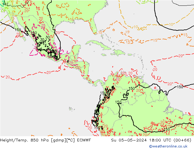 Z500/Rain (+SLP)/Z850 ECMWF dom 05.05.2024 18 UTC