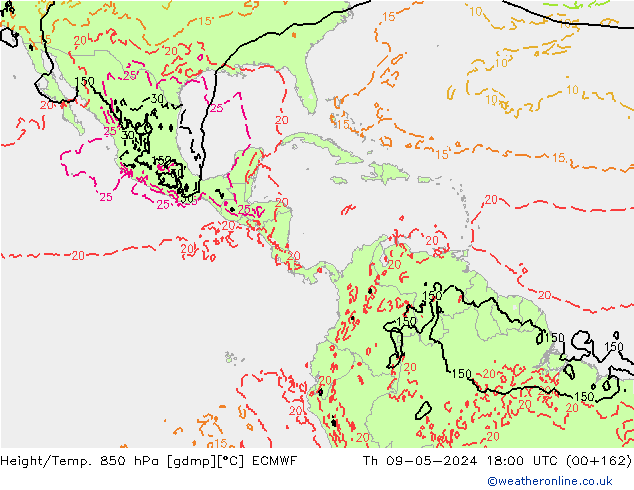 Z500/Rain (+SLP)/Z850 ECMWF Qui 09.05.2024 18 UTC