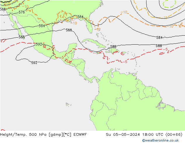 Z500/Rain (+SLP)/Z850 ECMWF dom 05.05.2024 18 UTC