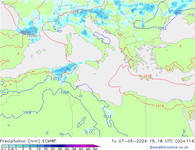 Yağış ECMWF Sa 07.05.2024 18 UTC