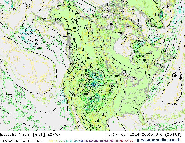 Isotachs (mph) ECMWF mar 07.05.2024 00 UTC