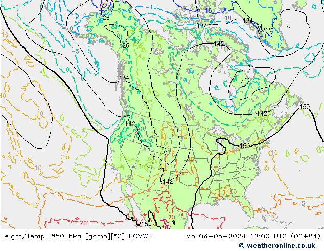 Z500/Rain (+SLP)/Z850 ECMWF Mo 06.05.2024 12 UTC