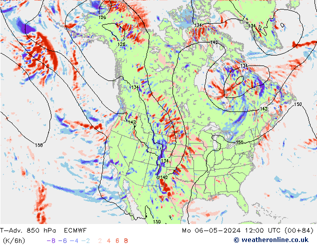 T-Adv. 850 hPa ECMWF lun 06.05.2024 12 UTC