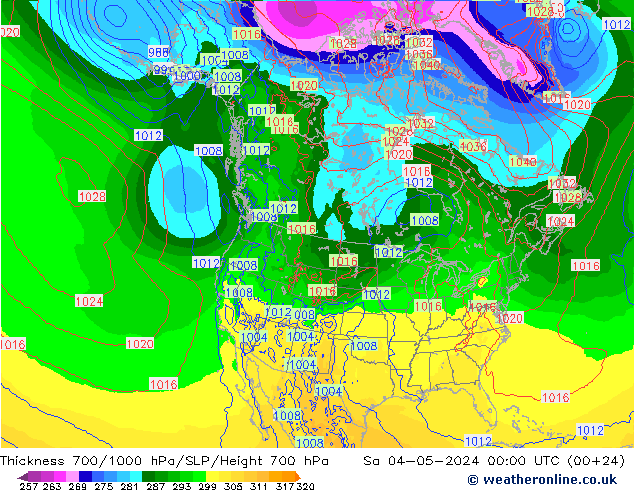 Thck 700-1000 hPa ECMWF sab 04.05.2024 00 UTC