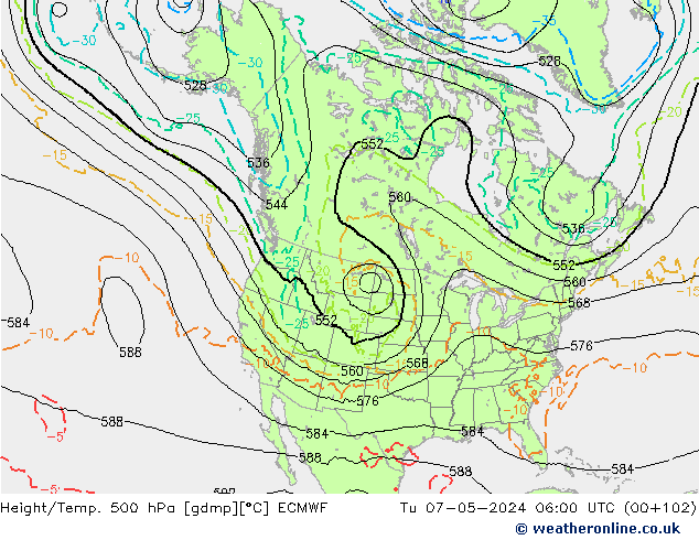 Z500/Rain (+SLP)/Z850 ECMWF Tu 07.05.2024 06 UTC