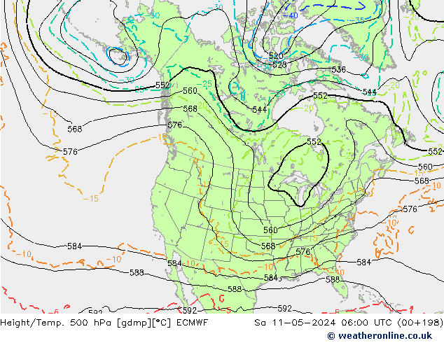 Z500/Rain (+SLP)/Z850 ECMWF Sa 11.05.2024 06 UTC