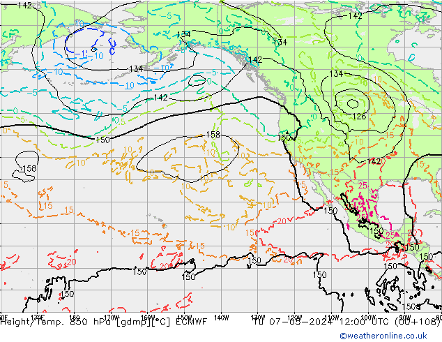 Z500/Rain (+SLP)/Z850 ECMWF Tu 07.05.2024 12 UTC