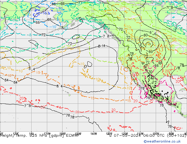 Hoogte/Temp. 925 hPa ECMWF di 07.05.2024 06 UTC