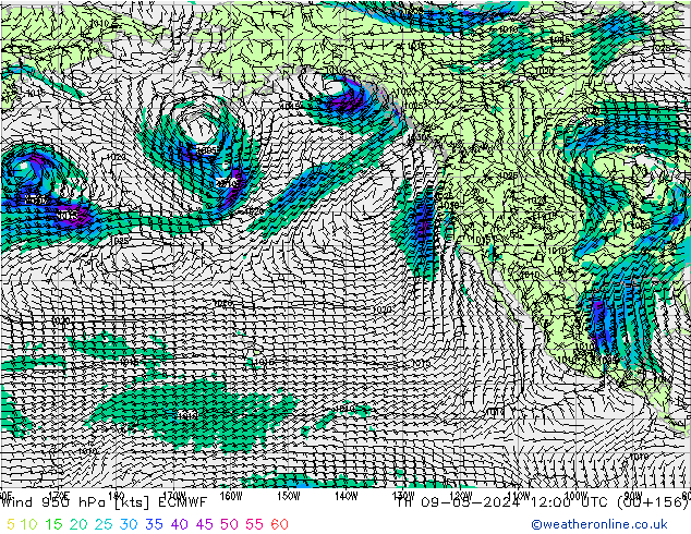 Wind 950 hPa ECMWF Th 09.05.2024 12 UTC