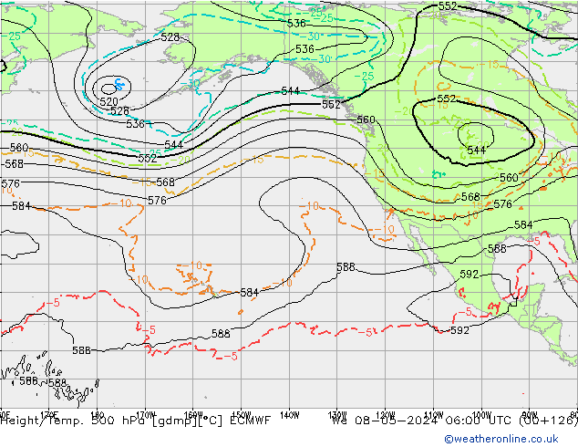 Z500/Rain (+SLP)/Z850 ECMWF ср 08.05.2024 06 UTC