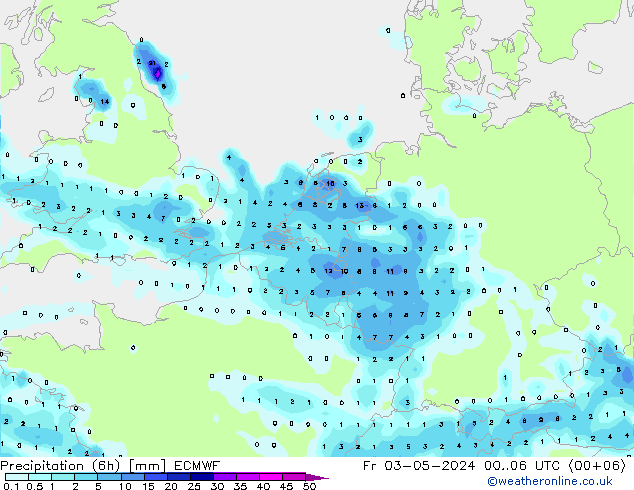 Z500/Rain (+SLP)/Z850 ECMWF Fr 03.05.2024 06 UTC