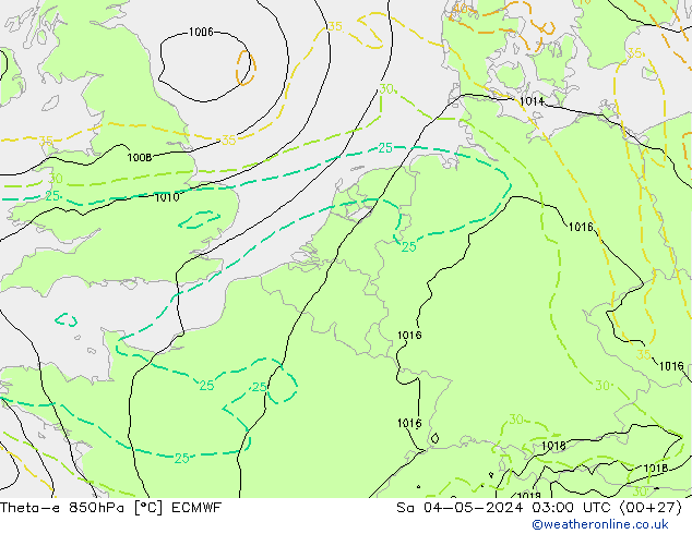 Theta-e 850гПа ECMWF сб 04.05.2024 03 UTC