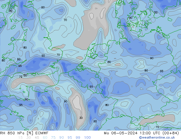 RH 850 hPa ECMWF Mo 06.05.2024 12 UTC