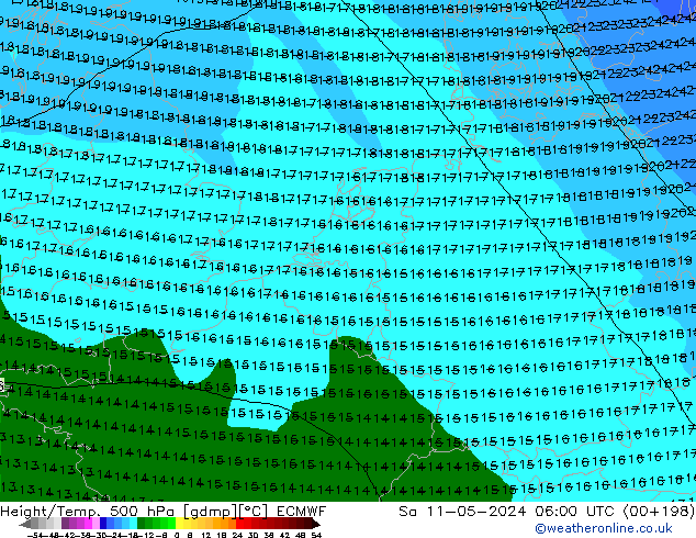 Z500/Rain (+SLP)/Z850 ECMWF Sa 11.05.2024 06 UTC