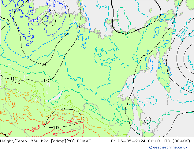 Z500/Rain (+SLP)/Z850 ECMWF vie 03.05.2024 06 UTC