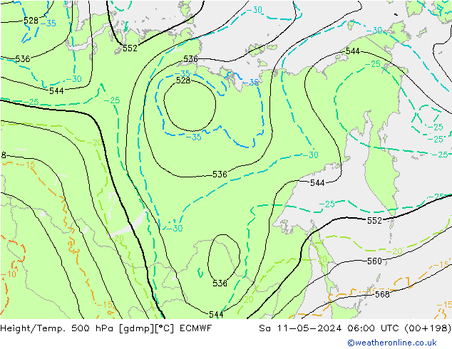 Z500/Rain (+SLP)/Z850 ECMWF ��� 11.05.2024 06 UTC