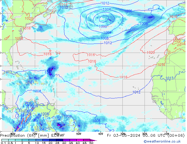 Z500/Rain (+SLP)/Z850 ECMWF Fr 03.05.2024 06 UTC