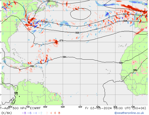 T-Adv. 500 hPa ECMWF pt. 03.05.2024 06 UTC