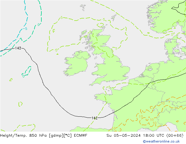 Z500/Rain (+SLP)/Z850 ECMWF dim 05.05.2024 18 UTC