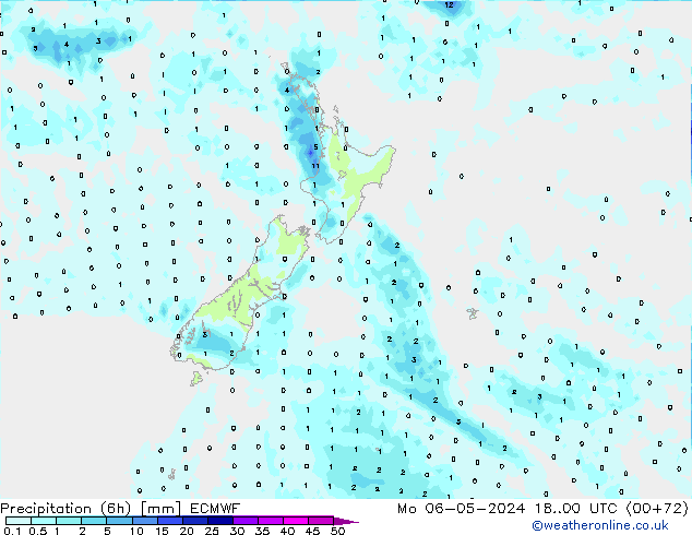 Z500/Rain (+SLP)/Z850 ECMWF Po 06.05.2024 00 UTC